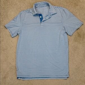 Southern Tide Light Blue Striped Polo